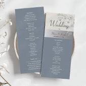 Elegant Dusty Blue Wedding Program Programm