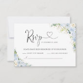 Elegant Dusty Blue Wedding RSVP Card (Vorderseite)