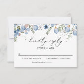 Elegant Dusty Blue Wedding RSVP Karte (Vorderseite)