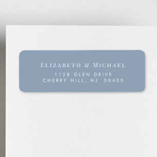 Elegant Dusty Blue Wedding Rücksendeadresse