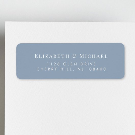 Elegant Dusty Blue Wedding Rücksendeadresse