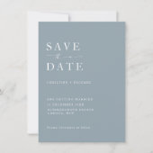 Elegant Dusty Blue Wedding Save the Date (Vorderseite)