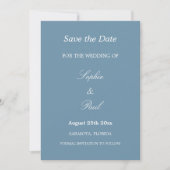 Elegant Dusty Blue Wedding Save the Date (Vorderseite)