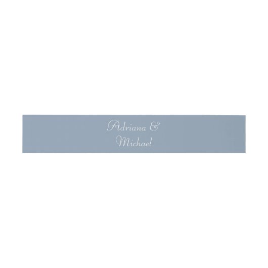 Elegant Dusty Blue Wedding Script Einladungsbanderole (Flach)