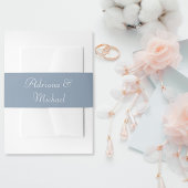 Elegant Dusty Blue Wedding Script Einladungsbanderole