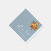 Elegant Dusty Blue Wedding: Skript "Fall in Liebe" Serviette (Ecke)