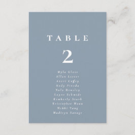Elegant Dusty Blue Wedding Tischnummer