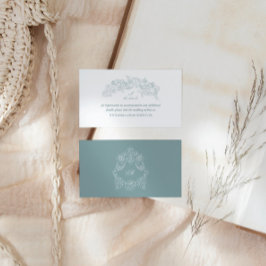 Elegant Dusty Blue Wedding Website Begleitkarte