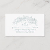 Elegant Dusty Blue Wedding Website Begleitkarte (Vorderseite)