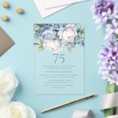 Elegant Dusty Blue White Floral 75. Acryleinladungen (In Situ (Hochzeit))