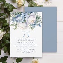 Elegant Dusty Blue White Floral 75.