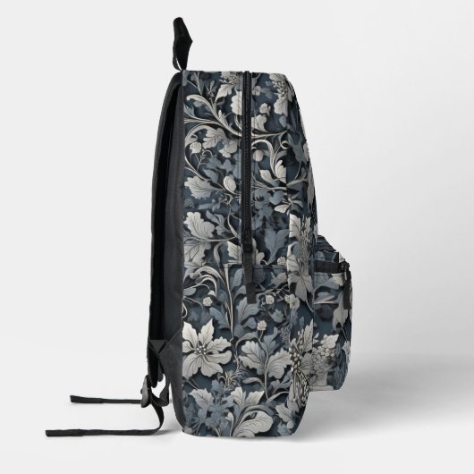 Elegant dusty blue white grau bedruckter rucksack (Links)