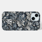 Elegant dusty blue white grau Case-Mate iPhone hülle (Rückseite (Horizontal))