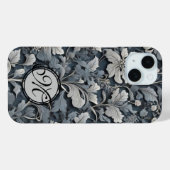 Elegant dusty blue white grau Case-Mate iPhone hülle (Rückseite (Horizontal))