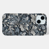 Elegant dusty blue white grau Case-Mate iPhone hülle (Rückseite (Horizontal))