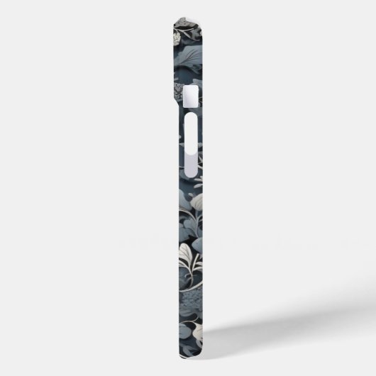 Elegant dusty blue white grau Case-Mate iPhone hülle (Rückseite / Links)