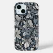 Elegant dusty blue white grau Case-Mate iPhone hülle (Rückseite)