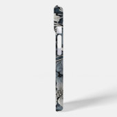 Elegant dusty blue white grau Case-Mate iPhone hülle (Rückseite / Links)