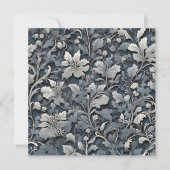 Elegant dusty blue white grau einladung (Vorderseite)