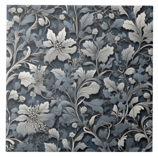 Elegant dusty blue white grau fliese (Vorderseite)