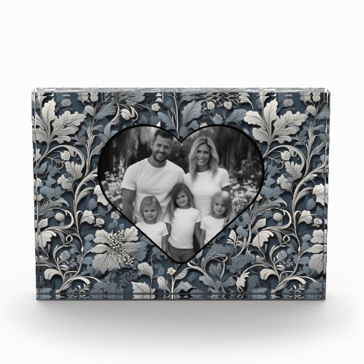 Elegant dusty blue white grau fotoblock (Vorderseite)