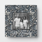Elegant dusty blue white grau fotoplatte (Vorderseite)