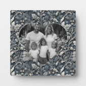 Elegant dusty blue white grau fotoplatte (Vorderseite)