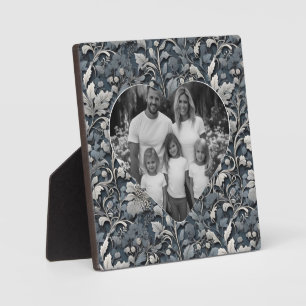 Elegant dusty blue white grau fotoplatte