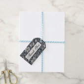 Elegant dusty blue white grau geschenkanhänger (Mit Garn)