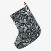 Elegant dusty blue white grau großer weihnachtsstrumpf (Rückseite (Hängend))