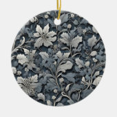 Elegant dusty blue white grau keramik ornament (Vorne)