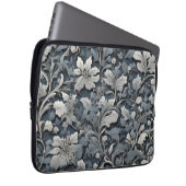 Elegant dusty blue white grau laptopschutzhülle (Vorne Rechts)