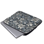 Elegant dusty blue white grau laptopschutzhülle (Vorne Knopf)