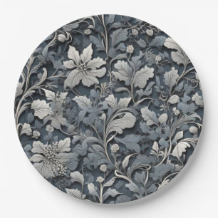 Elegant dusty blue white grau pappteller