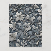 Elegant dusty blue white grau postkarte (Vorderseite)