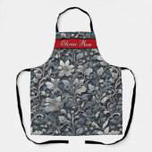 Elegant dusty blue white grau schürze (Vorderseite)