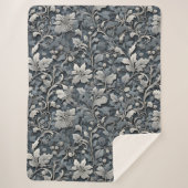 Elegant dusty blue white grau sherpadecke (Vorderseite)