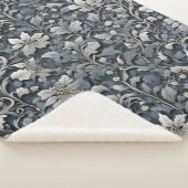 Elegant dusty blue white grau sherpadecke (3/4)