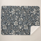 Elegant dusty blue white grau sherpadecke (Vorderseite (Horizontal))