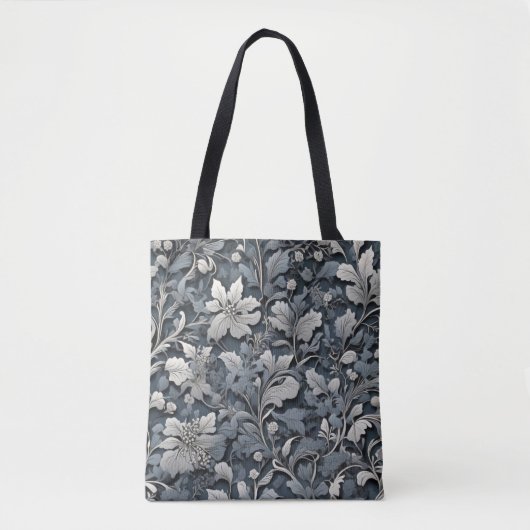 Elegant dusty blue white grau tasche (Vorderseite)