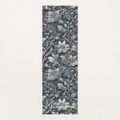 Elegant dusty blue white grau yogamatte (Vorderseite)