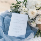 Elegant Dusty Blue & White Minimalistisch Wedding Einladung