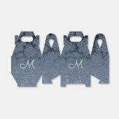 Elegant Dusty Blue White Wedding Monogram Geschenkschachtel (Ungefaltet)