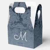 Elegant Dusty Blue White Wedding Monogram Geschenkschachtel (Geöffnet)