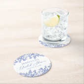 Elegant Dusty Blue Wildblume Brautparty Runder Pappuntersetzer (Vor Ort)