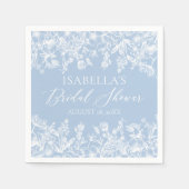 Elegant Dusty Blue Wildblume Brautparty Serviette (Vorderseite)