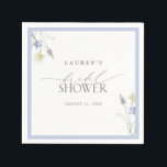 Elegant Dusty Blue Wildblume Brautparty Serviette<br><div class="desc">Diese strapazierten blauen Wildblumen-Servietten sind mehr als nur funktional - sie sind eine Erweiterung der visuellen Identität Ihres Events. Sie sind subtil und doch unvergesslich, spiegeln die Einladungssuite und das Geschirr wider und sorgen für ein stimmiges Gasterlebnis vom ersten Schritt bis zum letzten Toast. Nutzen Sie sie am Geschenktisch, an...</div>