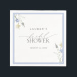 Elegant Dusty Blue Wildblume Brautparty Serviette<br><div class="desc">Diese strapazierten blauen Wildblumen-Servietten sind mehr als nur funktional - sie sind eine Erweiterung der visuellen Identität Ihres Events. Sie sind subtil und doch unvergesslich, spiegeln die Einladungssuite und das Geschirr wider und sorgen für ein stimmiges Gasterlebnis vom ersten Schritt bis zum letzten Toast. Nutzen Sie sie am Geschenktisch, an...</div>