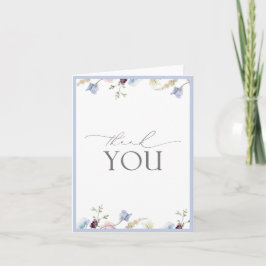 Elegant Dusty Blue Wildblume Danke Card