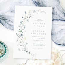 Elegant Dusty Blue Wildblume Rustic Boho Wedding